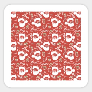 Santa and gifts, drawing pattern Sticker